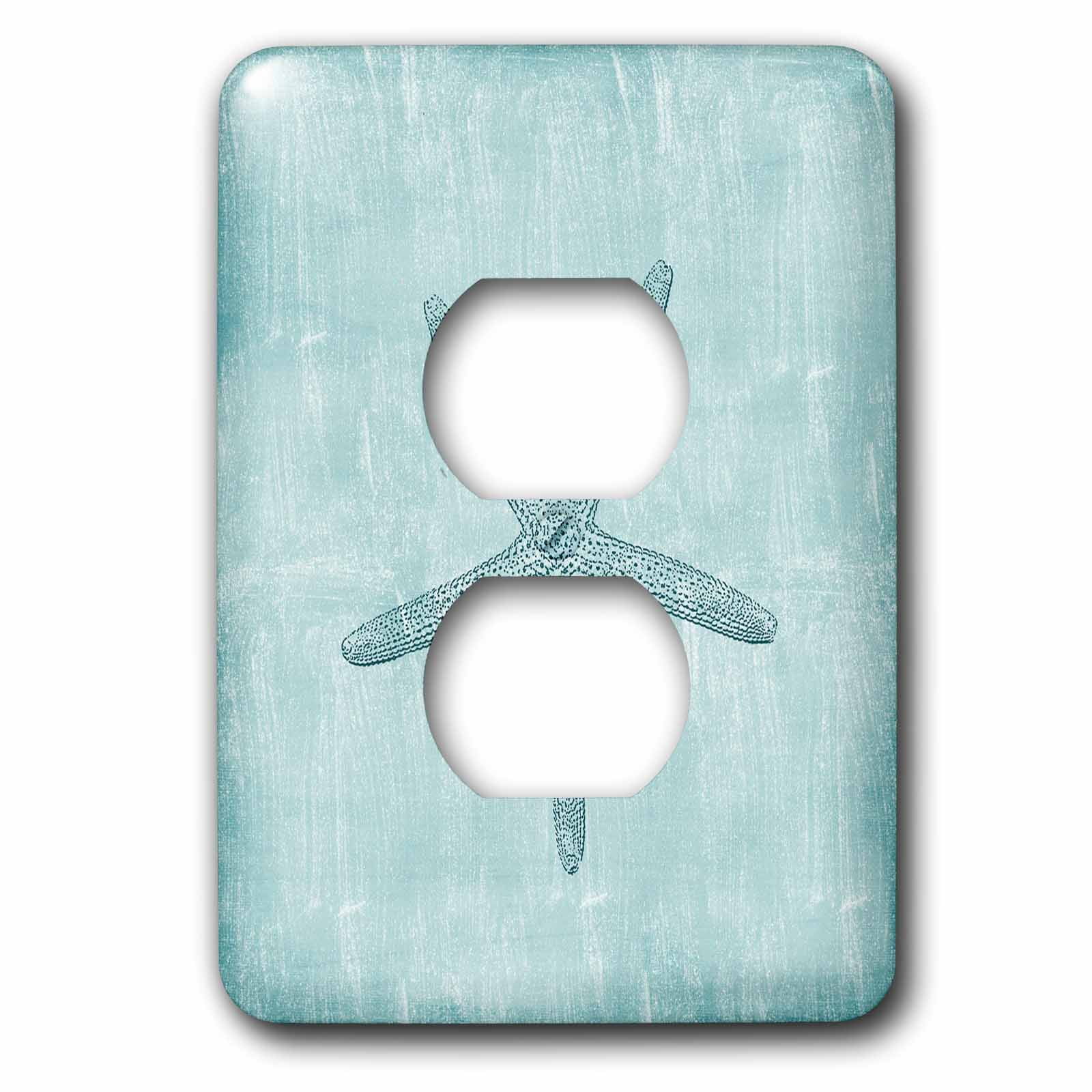 Aqua Starfish Abstract beach theme 2 plug outlet cover lsp-178911-6 ...