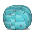 thumbnail image 1 of Aqua Storage Toy Bag Chair, Nautical Pattern with Halftone Dotted Sea Inspired Background and Marine Anchor, Stuffed Animal Organizer Washable Bag, Large Size, Multicolor, by Ambesonne, 1 of 3