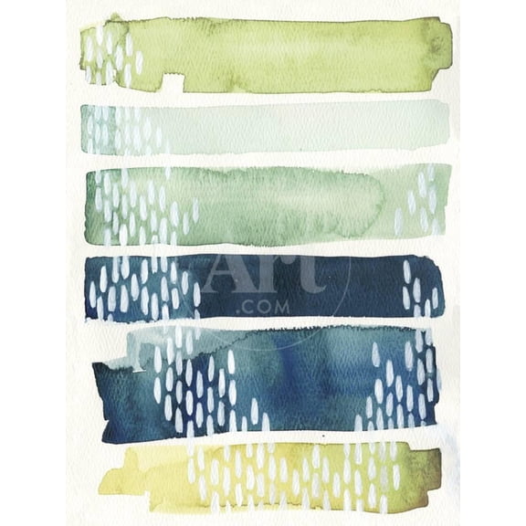 Aqua Streak II, Abstract Unframed Art Print Wall Art by Grace Popp Sold by ArtCom