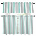thumbnail image 1 of Aqua Stripe Kitchen Curtains Sets for Windows 24 Inch Length, Geometric Grey White Vertical Striped Rod Pocket Window Treatments Tier Curtains and Valances Set for Bedroom/Bathroom, 1 of 8