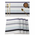 thumbnail image 1 of Aqua Stripe Placemats Set of 12, Modern Abstract Art Black Striped Rustic Placemats for Dining Table, Place Mats for Kitchen Tabletop, Waterproof Wipeable Dining Table Mats Set, 1 of 9