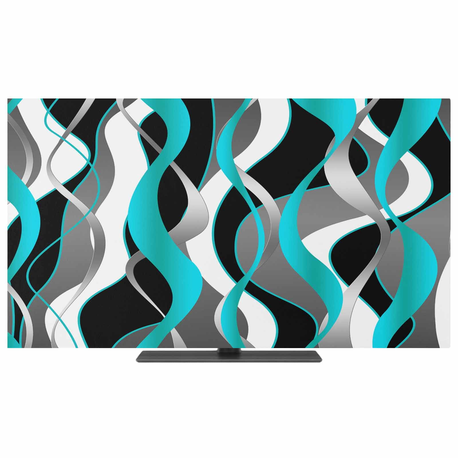 Aqua Stripe TV Dust Cover,Stretchable TV Screen Desktop Computer ...