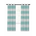 thumbnail image 1 of Aqua Striped Blackout Curtains 63 Inches Long for Bedroom, Rustic Farmhouse Stripes Thermal Insulated Room Darkening Black Out Window Curtain Panels Grommet Drapes for Living Room, 1 of 8