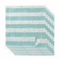 thumbnail image 1 of Aqua Striped Cloth Napkins, Rustic Farmhouse Stripes Washable and Reusable Dinner Napkins Set of 6, Table Napkin for Kitchen Party Birthday Wedding Hotel Housewarming 20"x20", 1 of 8