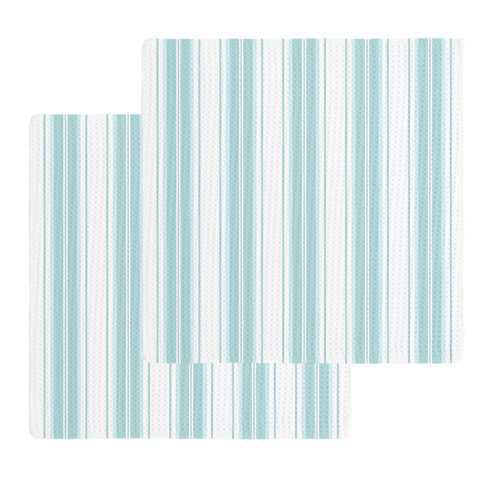 Aqua Striped Kitchen Dish Towels for Drying Dishes Set of 2, Modern ...