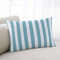 thumbnail image 1 of Aqua Striped Lumar Pillow Covers, Modern Farmhouse Blue White Stripes Soft Breathable Throw Pillow Cases with Invisible Zipper, Decorative Pillowcase Pillows Protectors for Sofa Bed Chair 16"x24", 1 of 9