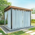 thumbnail image 1 of Aqua Striped Outdoor Curtains for Patio Waterproof,Windproof Privacy Curtains with Weighted Bottom,Modern Farmhouse Blue White Stripes Outside Drapes for Picnic Garage Backyard Cabana 54"x84" 1 Panel, 1 of 8