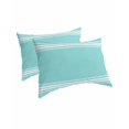 thumbnail image 1 of Aqua Striped Pillow Covers King Size 2 Pack, Luxurious White Stripes Modern Abstract Art Soft Bed Throw Pillowcases Breathable Cooling Long Lumbar Body Pillow Sham Cover for Bed Sofa 20''x36'', 1 of 7