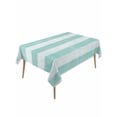 thumbnail image 1 of Aqua Striped Table Cloth, Rustic Farmhouse Stripes Waterproof Tablecloth for Rectangle Tables, Reusable Washable Fabric Table Cover for Restaurant Kitchen Dining Tables 54"x108", 1 of 6
