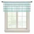 thumbnail image 1 of Aqua Striped Valance Curtains for Kitchen/Living Room/Bathroom/Bedroom Window, Rod Pocket Small Topper Half Short Window Curtains Voile Sheer Scarf, Rustic Farmhouse Stripes 42"x12", 1 of 8