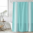thumbnail image 1 of Aqua Striped Waterproof Fabric Shower Curtain,Luxurious White Stripes Modern Abstract Art Waterproof Fabric Shower Curtain for Bathroom Curtains Bathtubs Shower Curtains with 12 Hooks Small 36x78in, 1 of 8