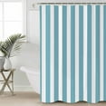 thumbnail image 1 of Aqua Striped Waterproof Fabric Shower Curtain, Modern Farmhouse Blue White Stripes Shower Curtain for Bathroom Curtains Bathtubs Hotel Washable Shower Curtains with 12 Hooks Small 36x78in, 1 of 6