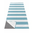 thumbnail image 1 of Aqua Striped Yoga Towel for Hot Yoga Non Slip, Modern Farmhouse Blue White Stripes Yoga Mat Towel Absorbent Yoga Sweat Towels Microfiber Hot Yoga Blanket for Bikram Pilates 26"x70", 1 of 7
