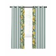 thumbnail image 1 of Aqua Stripes Lemon Blackout Curtains, Light Blocking Print Window Curtains, Spring Botanical Plant Vertical Line Thermal Insulated Window Drapes for Living Room Kitchen Cafe 2 Panels, 55"W x 39"L, 1 of 9