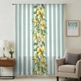 thumbnail image 1 of Aqua Stripes Lemon Sheer Curtains 54 Inches Long, Spring Botanical Plant Vertical Line Light Filering Curtains, Breathable Simi Curtain Privacy Drapes for Kitchen Bathroom Small Window Treatment, 1 of 9