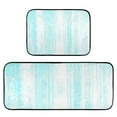 thumbnail image 1 of Aqua Stripes Pattern 2-Piece Kitchen Carpet Mat Set, Non-Slip Memory Foam, Soft for Kitchen and Living Room Use, 1 of 7