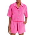 thumbnail image 1 of Aqua Swim Womens Collared Pocket Crop Top, 1 of 2