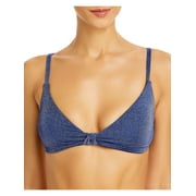 Aqua Swim Womens Metallic Twist Front Bikini Swim Top