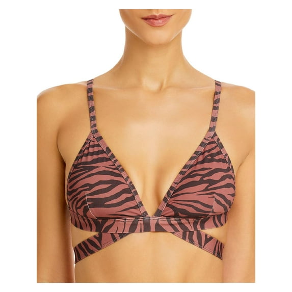 Aqua Swim Womens Tiger Stripe Medium Support Bikini Swim Top