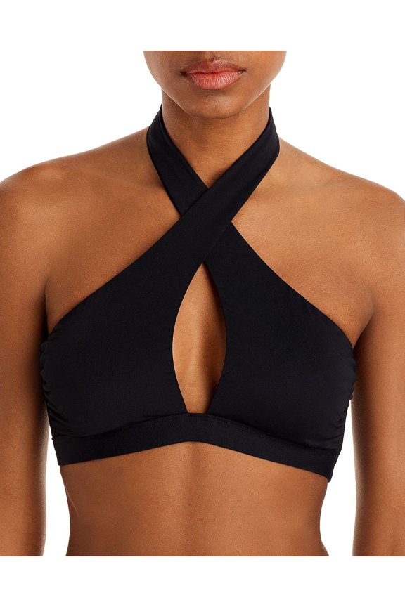 Swim Womens Twist Halter Bikini Swim Top