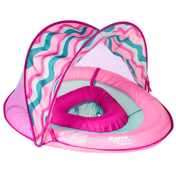 Aqua SwimSchool Grow-with-Me BabyBoat Pool Float for Infants 6-24 Months, Pink