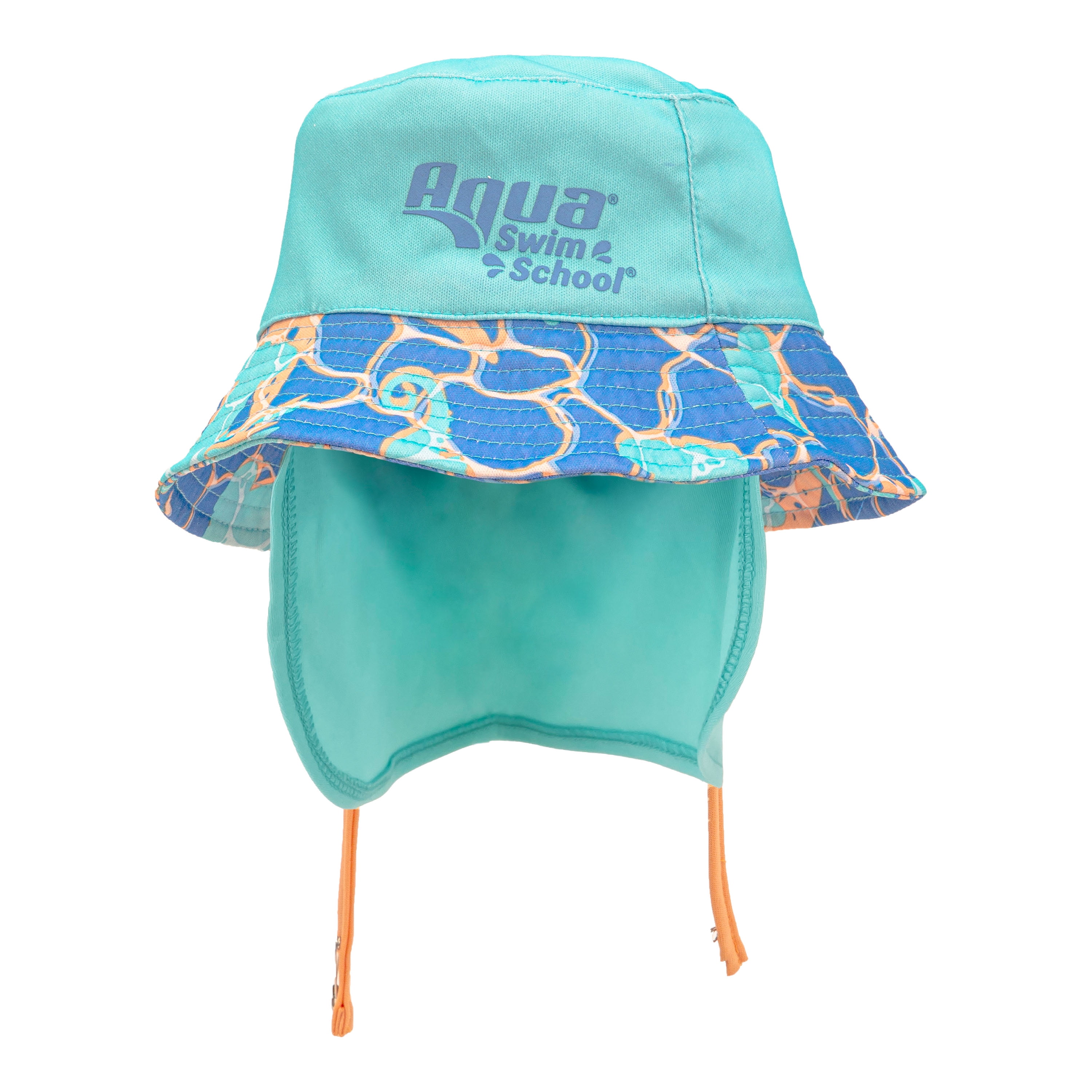 Aqua SwimSchool Sunshade Bucket Hat with Sun Shield for Infants, Blue, Unisex
