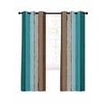 thumbnail image 1 of Aqua Teal Blackout Curtains, Light Blocking Print Window Curtains, Farmhouse Wood Grain Vintage Brown Striped Thermal Insulated Window Drapes for Living Room Kitchen Cafe 2 Panels, 55"W x 39"L, 1 of 9
