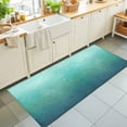 thumbnail image 1 of Aqua Teal Mosaic Washable Runner Rugs 2'x6', Minimalist Abstract Hexagonal Grid Soft Gradient Washable Runner Rug Non-Slip Sturdy Edge Binding Carpet for Bedside Hallway Runner Kitchen Galley, 1 of 9