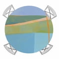 thumbnail image 1 of Aqua Teal Orange Round Tablecloth for 55-60 Inch Tables, Fitted Table Cover with Elastic Edge, Modern Oil Painting Abstract Waterproof Outdoor Table Cloth Protector for Patio Garden Dinner Picnic, 1 of 9