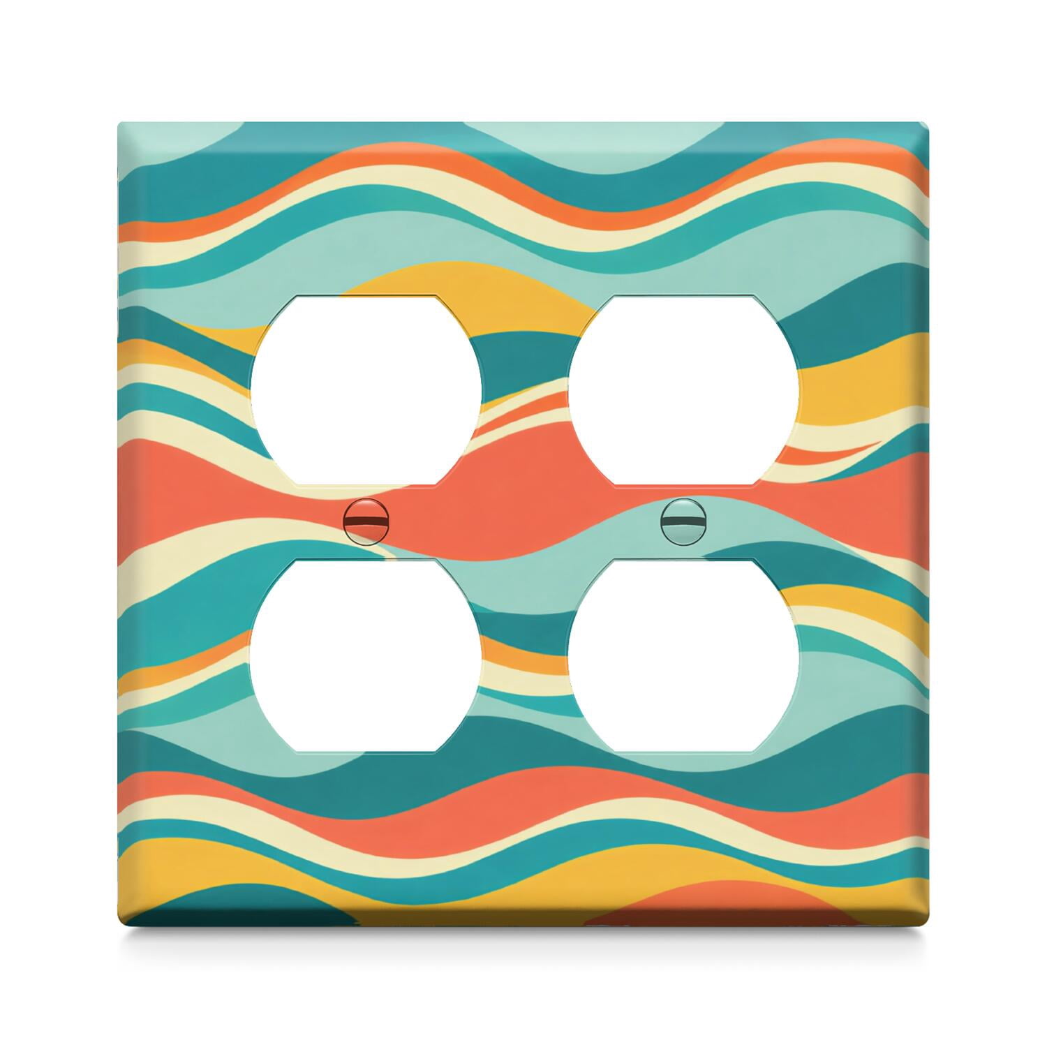 Aqua Teal, Rose Red and Coral Orange Floral Printed PC Double Duplex ...