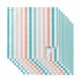 thumbnail image 1 of Aqua Teal Stripe Cloth Napkins, Geometric Grey White Vertical Striped Washable and Reusable Dinner Napkins Set of 8, Table Napkin for Kitchen Party Birthday Wedding Hotel Housewarming 20"x20", 1 of 8