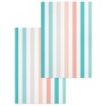 thumbnail image 1 of Aqua Teal Stripe Kitchen Dish Towels for Drying Dishes Set of 2, Geometric Grey White Vertical Striped Waffle Weave Microfiber Hand Tea Bathroom Towels Quick Dry & Absorbent Towel 15.7x23.6, 1 of 7