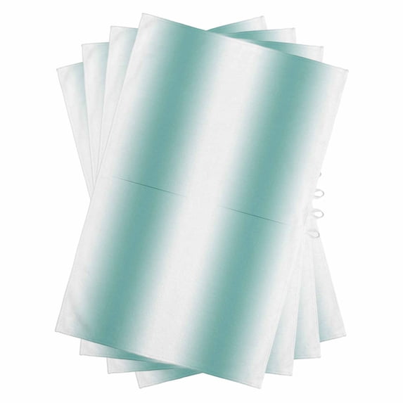 Aqua Teal White Ombre Kitchen Towels Set of 4, Water Absorbent Dish Towel, Modern Abstract Art Farmhouse Gradient Decorative Hand Towels - Quick Drying Cloth for Cooking Baking, 18x28 Inch