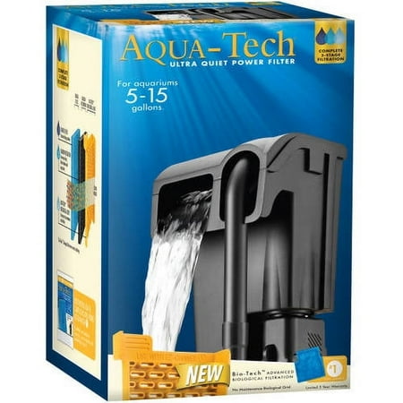 Aqua-Tech Ultra Quiet Power Filter for 5-15 Gallon Aquariums