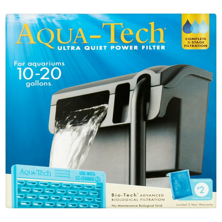 Aqua Tech Ultra Quiet Power Filter for 10 20 Gallons