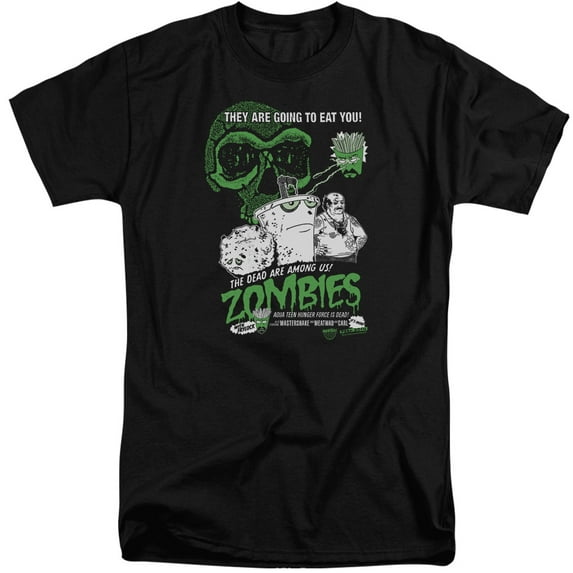 Aqua Teen Hunger Force Zombies S/S Adult Tall 18/1 T-Shirt Black