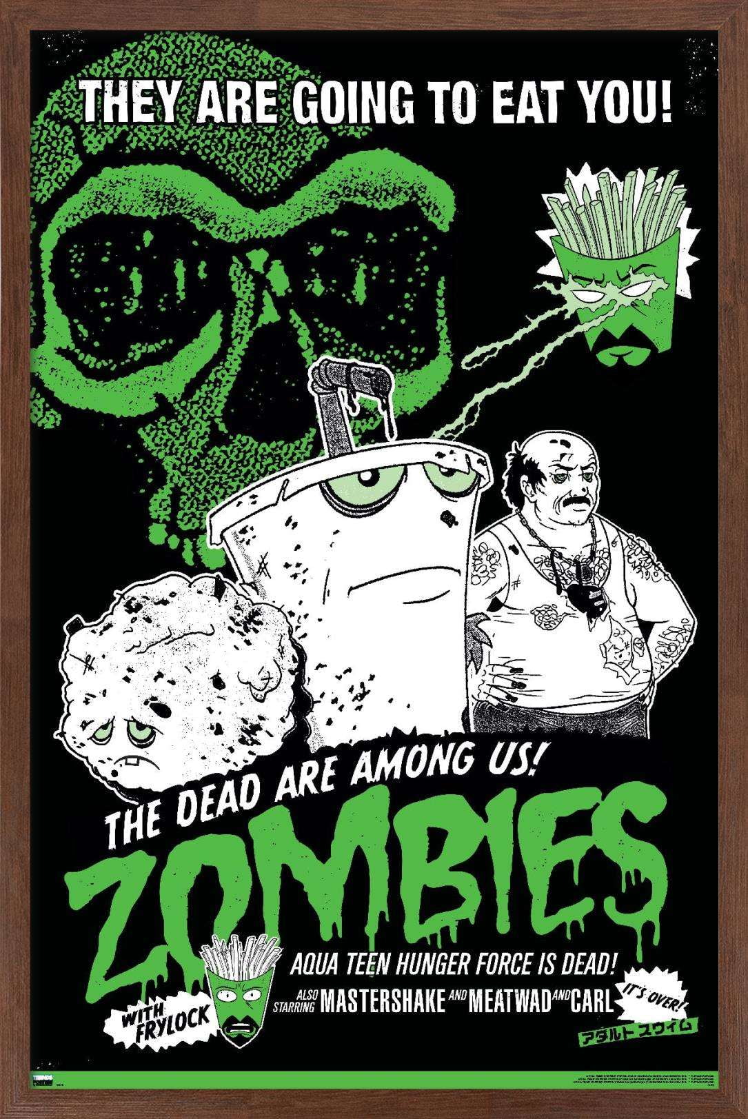 Aqua Teen Hunger Force - Zombies Wall Poster, 14.725" x 22.375", Framed