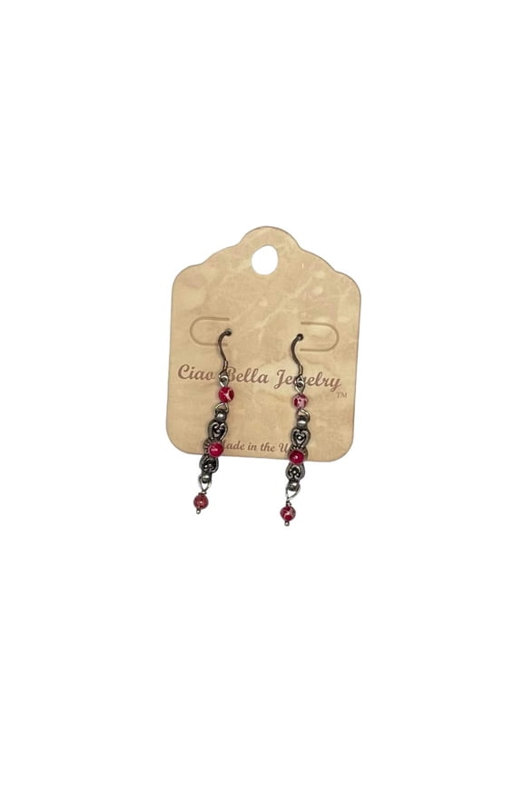 Aqua Terra Jasper Filigree Earrings | Long Dangle Earrings | Stainless Steel | Two Styles