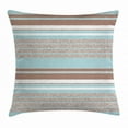 thumbnail image 1 of Aqua Throw Pillow Cushion Cover, Horizontal Stripes Lines Vintage Grunge Style Ocean Seem Layers Image, Decorative Square Accent Pillow Case, 20 X 20 Inches, Seafoam Umber and White, by Ambesonne, 1 of 2