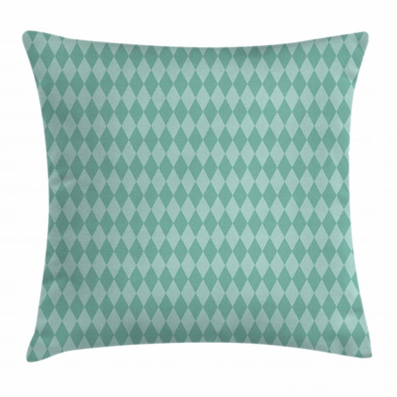 Aqua Throw Pillow Cushion Cover, Layers of Ocean Blue Inspired Rectangular Geometrical Tile Seem Image, Decorative Square Accent Pillow Case, 16 X 16 Inches, Turquoise and Light Blue, by Ambesonne