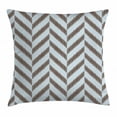 thumbnail image 1 of Aqua Throw Pillow Cushion Cover, Tribal Ethnic Chevron Zig Zag Triangle Shapes with Sketchy Lines Image Print, Decorative Square Accent Pillow Case, 20 X 20 Inches, Sky Blue and Brown, by Ambesonne, 1 of 2