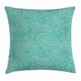 thumbnail image 1 of Aqua Throw Pillow Cushion Cover, Vintage Botanic Nature Leaves Veins Swirls Ivy Mosaic Inspired Image Print, Decorative Square Accent Pillow Case, 20 X 20 Inches, Turquoise and White, by Ambesonne, 1 of 2
