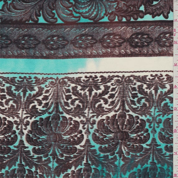 Aqua Tie Dye Wallpaper Stripe Cotton Lawn, Fabric Sold By the Yard