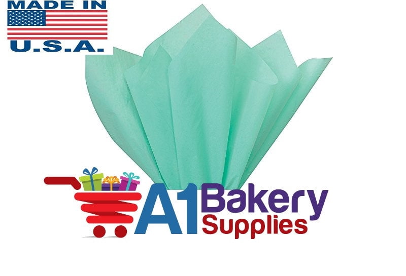 Aqua Blue Tissue Paper Squares, Bulk 480 Sheets, Premium Gift Wrap by A1 Bakery Supplies, Large 15x20 Inch