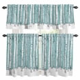 thumbnail image 1 of Aqua Tree Trunk Kitchen Curtains Sets for Windows 24 Inch Length, Farmhouse Forest Snow Watercolor Rod Pocket Window Treatments Tier Curtains and Valances Set for Bedroom/Bathroom, 1 of 8