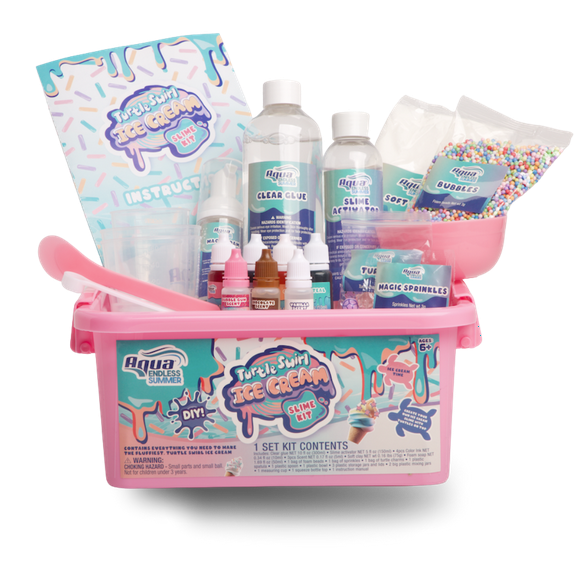 Aqua DIY Slime Kit with Carrying Case, Turtle Swirl Ice Cream