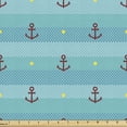 thumbnail image 1 of Ambesonne Aqua Fabric by the Yard Upholstery, Anchor Nautical Dotted, 5 Yards, Multicolor, 1 of 4