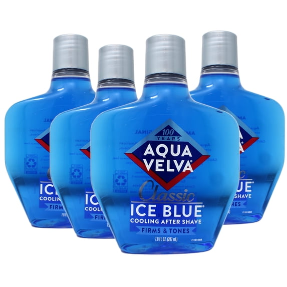 Aqua Velva Cooling After Shave, Firms & Tones, Classic Ice Blue, 7 fl oz (Pack of 4)