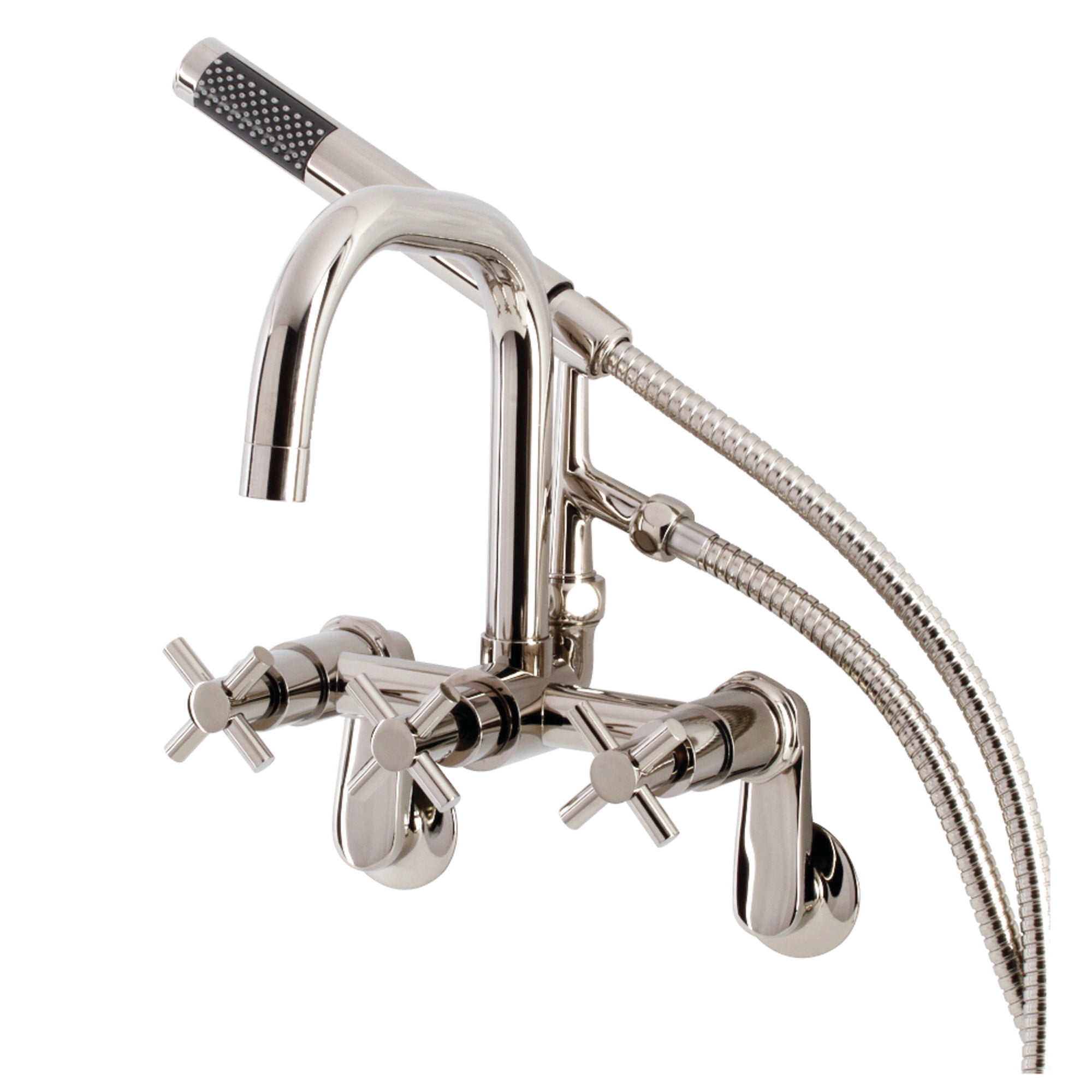 Aqua Vintage AE8456DX Concord Wall Mount Clawfoot Tub Faucet, Polished Nickel