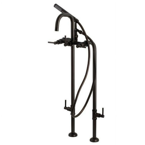 Aqua Vintage Concord Freestanding Tub Faucet with Supply Line, Stop Valve, Oil Rubbed Bronze